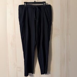 Land’s End black pull on knit jersey elastic waist pants size large 36/38